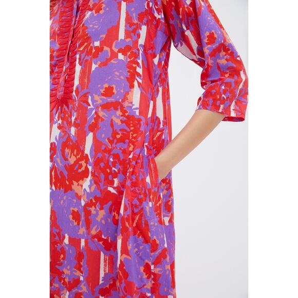 RO'S GARDEN Coral Petunia Embroidered Long Kurta Size XL NWT - Picture 6 of 8